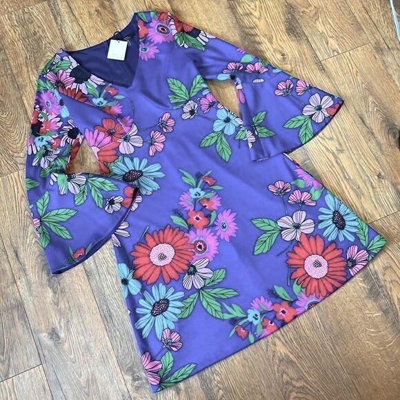 TRINA TURK TENDERNESS BELL SLEEVE DRESS 2 NWT - Picture 13 of 15